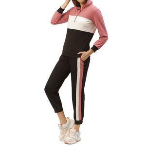 OEM al por mayor de algodón Unisex Color sólido liso chándal conjunto Jogging Sudadera con capucha mujeres chándal al por mayor Jogging Wear cordón - Product Image 4