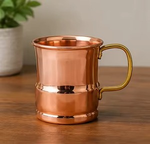 Plain Copper Mug High Quality Copper Cup Moscow Mule <b>Beer</b> Cup With Handle High quality Copper Mug - Product Image 1