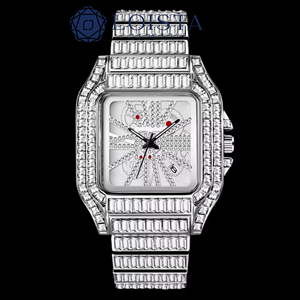 Reloj de Cuarzo Rectangular de Acero Inoxidable con Incrustaciones de Diamantes para Mujer, con Cristal de Zafiro y Cierre Desplegable - Product Image 2