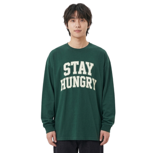 T-shirts pour hommes haute densité, couleur olive, coupe décontractée, en pur coton, style streetwear, manches longues, pulls amples - Product Image 3