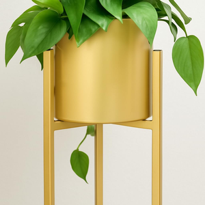 <b>Flower</b> Stands Planter for Living Room Bedroom <b>Display</b> Plant Stand Tall Indoor Plant Stand with Planter Pot (Set of 4-Golden) - Product Image 3