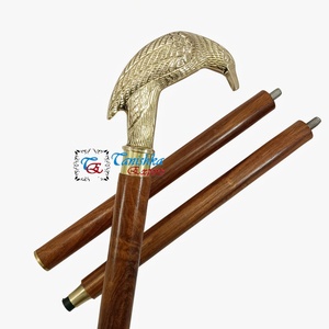 Tanishka Export – Poignée en laiton poli de haute qualité, motif oiseaux, en bois brun, faite à la main, style antique, pliable, pour la Fête des Mères - Product Image 2