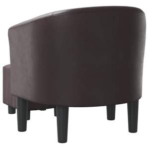 Fauteuil en contreplaqué Pinewood en similicuir marron avec repose-pieds standard pour salon - Product Image 5