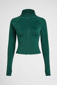 Modern Women <b>Yoga</b> <b>Jacket</b> Quick Dry Stretch Material Slim Fit Long Sleeve Full Zip Sportswear <b>Jacket</b> - Product Image 1