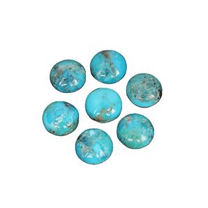 5 cabochons ronds en turquoise naturelle de 8MM, 6,00CTS - Product Image 1