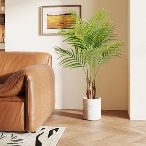 Paquete de 2 Palmeras Artificiales Grandes de 4.2 Pies de Altura, Planta Artificial en Maceta con Diseño Realista para Decoración de Interiores - Product Image 2