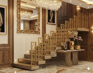 Rampe d'escalier en fer forgé de style chinois ; un produit résistant à la rouille, doté de motifs complexes et facile à assembler. - Product Image 6