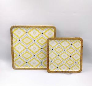 Plato de Servir de Madera Natural con Esmalte Impreso, Vajilla, Plato para Servir, Regalo de Navidad, Artículo para el Hogar al Mejor Precio - Product Image 2