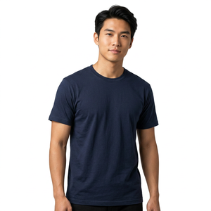 เสื้อยืดคอกลมแขนสั้นผู้ชาย สีพื้น ผ้าฝ้าย ทรงปกติ สไตล์ลำลอง ผ้าเจอร์ซีย์ถัก ดีไซน์เรียบ - Product Image 3