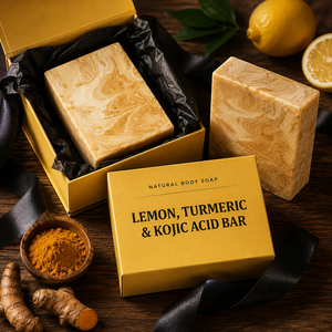 Barra de Belleza Limpiadora con Ácido Kójico, Cúrcuma y Limón, con Etiqueta y Empaque Personalizados para Distribuidores Mayoristas de Cuidado de la Piel - Product Image 1