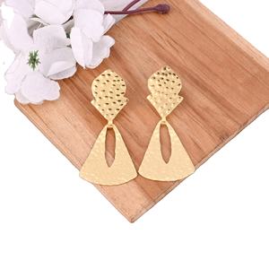 Handmade Designer Women Brass Gold Plated Stud Earring High Quality Brass Gold Plated Plain Stud Earrings Wholesale Manufacturer - Product Image 1