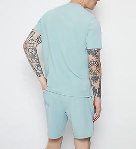 Haute qualité coton 360g lourd lavé plaine T-shirt hommes décontracté à manches courtes surdimensionné T-shirt ensemble court grande taille pour l'été - Product Image 5