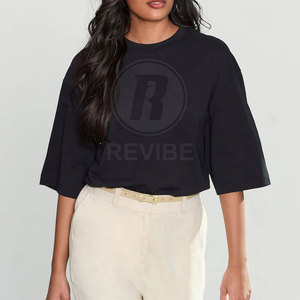 T-shirt ample pour femme de haute qualité, coupe décontractée, en toile 100% coton respirant, logo personnalisé - Product Image 4