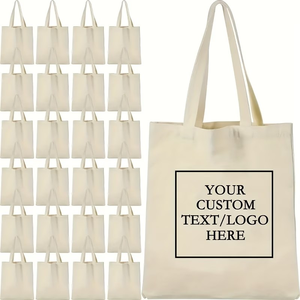 Custom Canvas Tote Bag Solid Color Large Capacity Reusable Shopping Shoulder Bag Soft-Loop Closure Outdoor Use All Seasons - Product Image 1