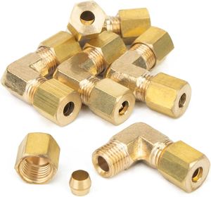 Conexiones de Tubo de Latón de Alta Calidad, 1/4" OD x 1/4" NPT Macho, Forjadas, Pulimentadas, Resistentes a la Corrosión, de Compresión, Baja Presión - Product Image 6