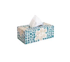 Handcrafted Mother of Pearl Mosaic Rectangular <b>Tissue</b> Box Cover Luxury Decorative for Bathroom, Countertop, Bedroom, Office - Product Image 1