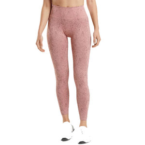 Leggings de Yoga Sólidos Color Rosa Polvoriento, Cintura Alta, Sin Costuras, Texturizados, Compresivos, Transpirables, de Secado Rápido, Spandex/Nylon, para Entrenamiento - Product Image 2