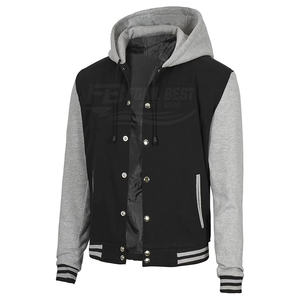 Chaqueta Varsity Acolchada Personalizada para Hombre y Mujer, Mangas en Contraste, Cierre de Botones, Invierno, Casual, Transpirable, Secado Rápido - Product Image 6