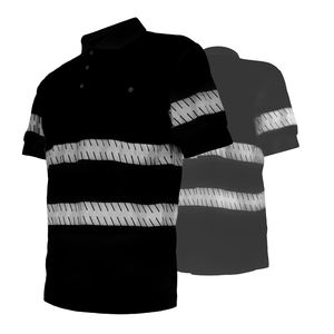 เสื้อทำงานแขนสั้นสีดำสะท้อนแสงพร้อมกระเป๋าด้านหน้าที่ใช้งานได้จริงและแถบสะท้อนแสงแบบกว้างเพื่อการมองเห็นสูงสุด - Product Image 1