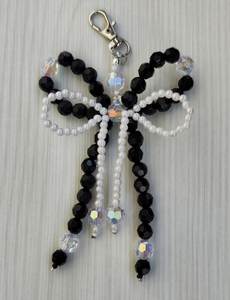 Artistic Embroidery Beaded Keychain Handcrafted Boho Chic <b>Bag</b> <b>Charm</b> with Elegant Handmade Bead Embellishments - Product Image 3