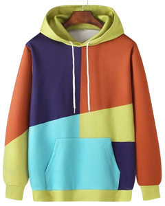 Sweat-shirt à capuche unisexe pour homme et femme, style hip-hop, décontracté, à manches longues, couleurs contrastées, 100% coton, coupe ample, hiver - Product Image 1