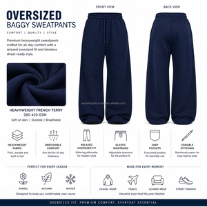 Pantalon de survêtement oversize en molleton pour femme avec coton French Terry pour le streetwear – Durable, tendance, premium, confortable, doux, taille élastique - Product Image 6