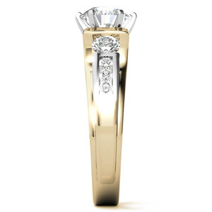 แหวนหมั้นเพชรทรงกลมเจียระไนแบบบริลเลียนท์ ทองคำแท้ 14K เพชรเพาะเลี้ยงในห้องปฏิบัติการ รับรองโดย IGI คุณภาพ VS1 สำหรับผู้หญิง - Product Image 4