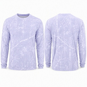 T-shirt camouflage à manches longues pour homme, col rond, coupe classique, séchage rapide, 100 % polyester tricoté, imprimé décontracté - Product Image 4