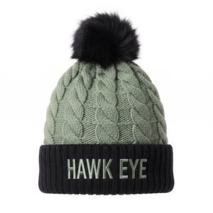 Bonnet d'hiver unisexe de haute qualité, personnalisé, bicolore, en tricot torsadé, avec logo brodé et pompon, fabrication en gros - Product Image 4