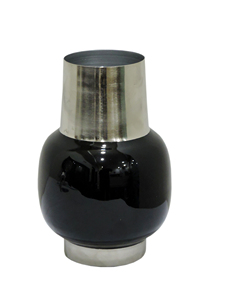 Juego de 2 Jarrones Modernos de Metal Dorado Texturizado Artesign, Jarrón Decorativo en Forma de Botella de Acero Inoxidable, Elegante Decoración de Mesa Navideña - Product Image 1