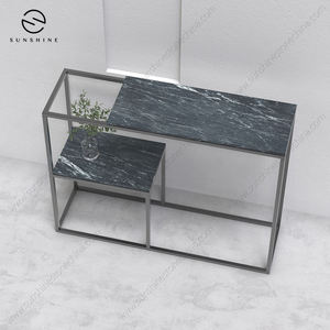 Minimalist <b>Marble</b> <b>Console</b> <b>Table</b> With Metal Frame Modern Entryway Living Room Furniture Stable Design - Product Image 2
