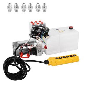 Unité hydraulique à solénoïde double action 12V DC de 6 quarts avec réservoir en plastique - Product Image 1