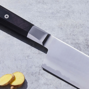 Couteau de cuisine professionnel à lame large en acier inoxydable avec manche à triple rivet noir pour hacher et trancher les légumes - Product Image 5