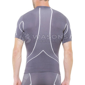 <b>Men</b> Regular Fit Compression T-Shirt Knitted Breathable <b>Stretch</b> Quick Dry Running Gym Workout Activewear Training Top - Product Image 6