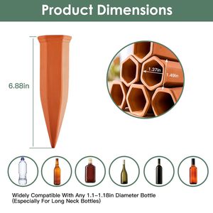 Confezione da 10 picchetti autoirriganti in terracotta per piante, a rilascio lento, kit per irrigazione automatica - Product Image 6