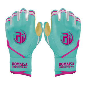 Gants de frappeur en cuir personnalisés OEM pour adultes - Utilisation par les joueurs professionnels, fermeture à boucle, taille junior, gants Bruce Bolt - Product Image 1