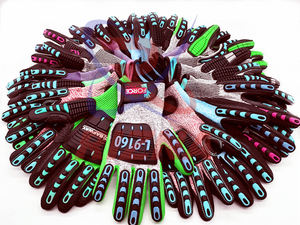 Guantes de Protección Anticorte para Trabajo, Guantes de Nitrilo Rojo Arena en la Palma, Guantes de Alto Impacto para Minería, Guantes Resistentes a Impactos - Product Image 6