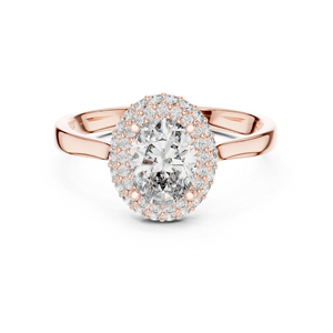 14K Rose Gold Oval & Round Lab-Grown <b>Diamond</b> Ring for Women | Bridal Wear | New Grown <b>Diamond</b> - Product Image 1