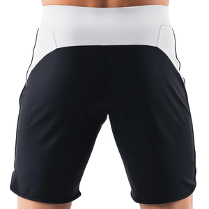 Shorts de bain pour hommes, noir et blanc, à séchage rapide, avec cordon de serrage, pour la plage, la natation, les sports nautiques, les activités athlétiques - Product Image 2