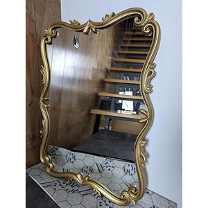 Lớn Cổ Điển Baroque Hình Chữ Nhật Vàng Khung Tường Gương Khắc Gỗ Victoria Trang Trí Gương Tường Trang Trí Nội Thất Ksn Thương Hiệu Ấn Độ - Product Image 1