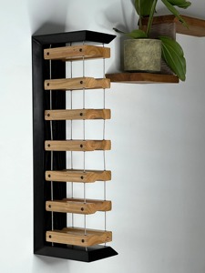 Wooden Wall Mounted <b>Rack</b> Stylish Organizer Suitable For Wine Bottles <b>Drinks</b> Guest Entertaining And Party Display From India - Product Image 4