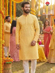 Kurta de Lujo para Hombre con Tela de Rayón Pesado, Bordados Ricos y Estampados Modernos para Fiestas, Bodas y Eventos Culturales - Product Image 5