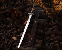 Conan Barbarian 5160 Kohlenstoffstahl Mittelalterliche Atlantische Requisiten-Axt Schwert HRC 58-60 Full-Tang-Griff Camping Bowie Messer OEM