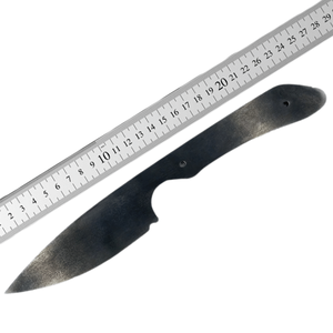 Cuchillo de caza y bushcraft de grado industrial con hoja de acero de Damasco de espiga completa, acabado negro y mango de madera, OEM Blank Pasha - Product Image 5