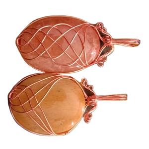 Collier en pierre naturelle d'agate de qualité supérieure, avec pendentif en pierre de soleil enroulé de fil de cuivre, figurine en cristal sculpté, vente en gros - Product Image 6