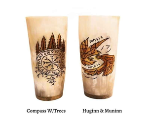 Copa Clásica Premium de Cuerno Vikingo Nórdico Tallada a Mano, Jarra de Cuerno de Buey Genuino con Tapa Ecológica y Patrón Sólido a Color - Product Image 6