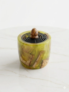 New Arrival Handcrafted Natural Wooden Epoxy Resin Bakhoor <b>Burner</b> Shaped Traditional Charcoal Cone Resin Incense Sandalwood - Product Image 3