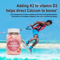 Meelefu OEM/ODM Vitamine D3 K2 Gummies Vitamines sans sucre Gummy pour les suppléments de santé osseuse, immunitaire et cardiaque