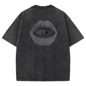 High Quality Digital Printing O-Neck Boxy Cropped Men's Custom <b>100</b>% <b>Polyester</b> Heavyweight Solid Oversized T-<b>Shirts</b> ODM - Product Image 6