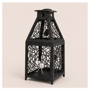 Spider Web <b>Lantern</b> Candle Holder Black Metal Halloween Home Decor & Gothic Votive <b>Tealight</b> Holder for Tabletop Display - Product Image 1